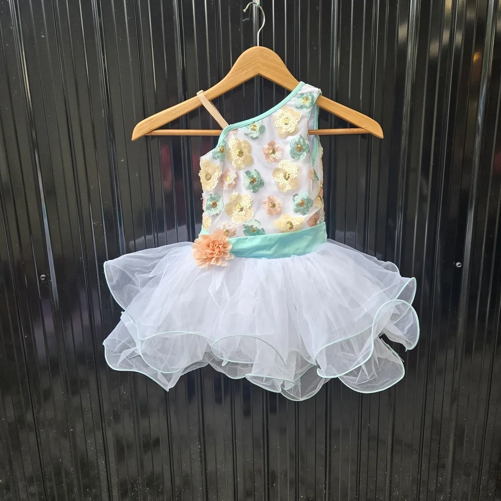 Sparkling Floral Kids Dance Costume